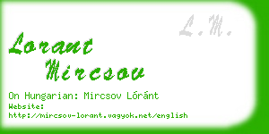 lorant mircsov business card