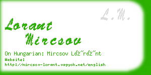 lorant mircsov business card